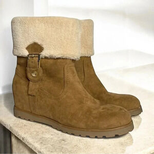 NWOB Tommy Hilfiger | Soffia2 Booties Suede Faux Fur Hidden Wedges